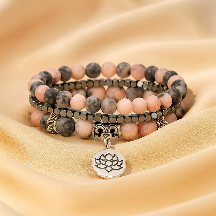 Bracelet Design et Créatif Inspiration Yoga en Pink Zebra