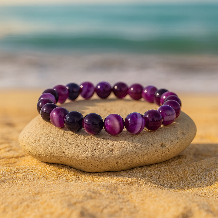 Bracelet "Intuition et Connexion Spirituelle" en Agate Violette