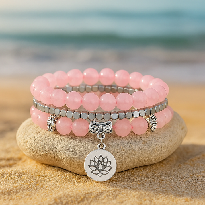 Bracelet Design et Créatif en Quartz Rose