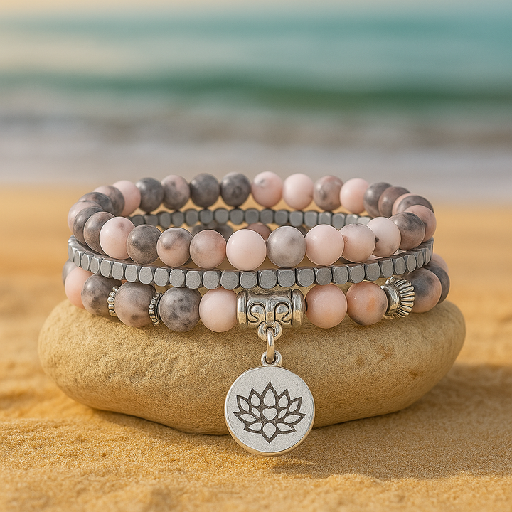 Bracelet Design et Créatif Inspiration Yoga en Pink Zebra
