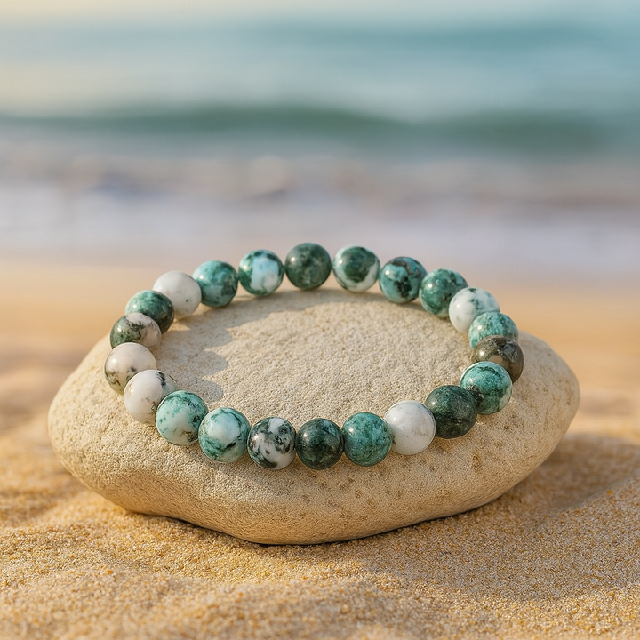 Bracelet "Croissance et Renouveau" en Water Plants Agate