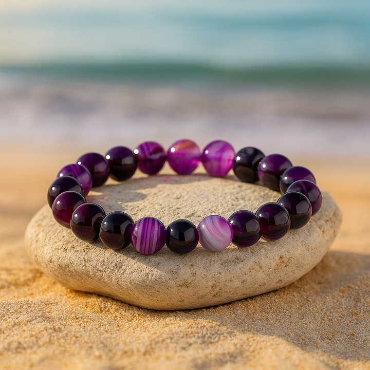 Bracelet "Paix Intérieure" en Agate Violette