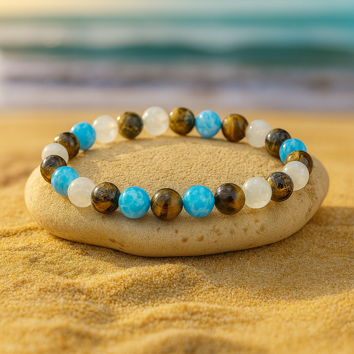 Bracelet "Destin" en Œil de Tigre Bleu