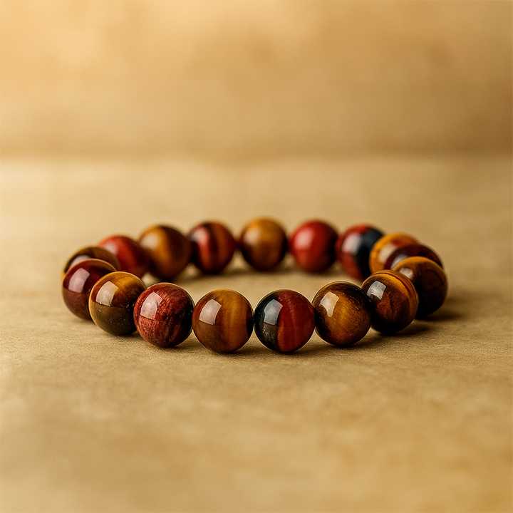 Bracelet "Bouclier extrême" en Oeil de Tigre, Oeil de Taureau & Oeil de Faucon