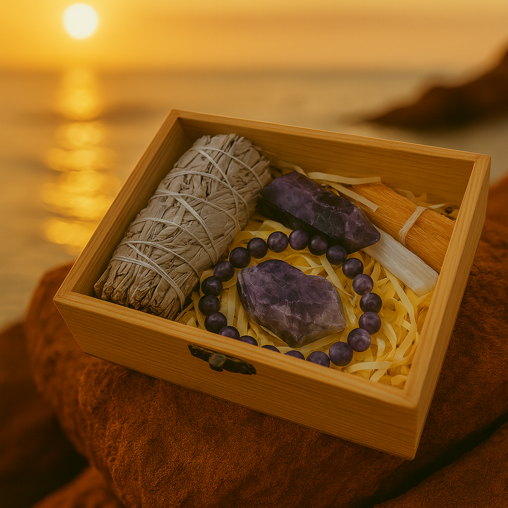 Coffret en Bois “Énergie d’Améthyste”