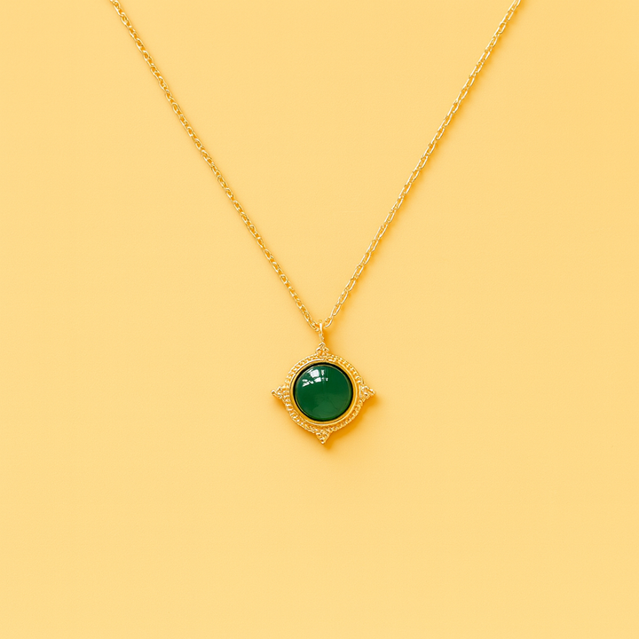 Collier Étoilé en Agate Verte