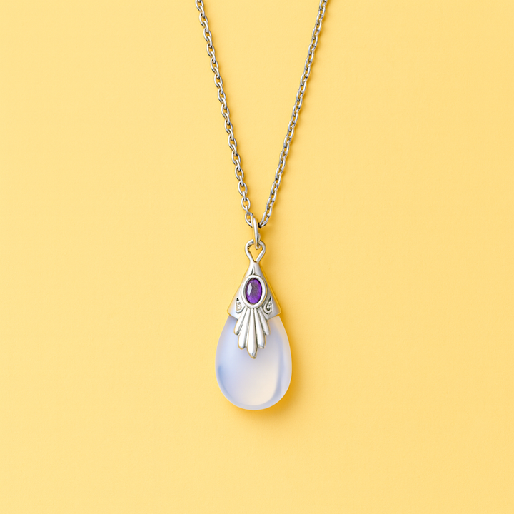 Collier Pendentif Pierre de Lune en Goutte