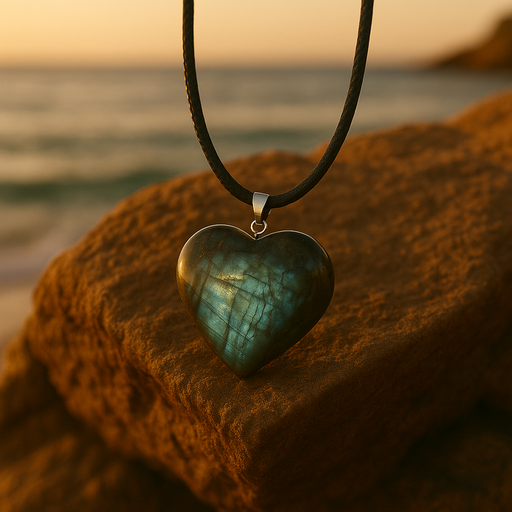 Collier Cœur en Labradorite