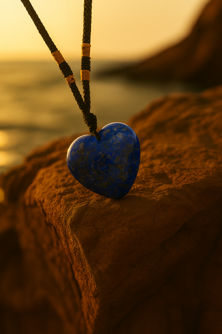 Collier Cœur en Lapis-Lazuli