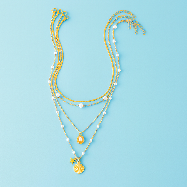 Collier Trio Coquillage & Étoile de Mer
