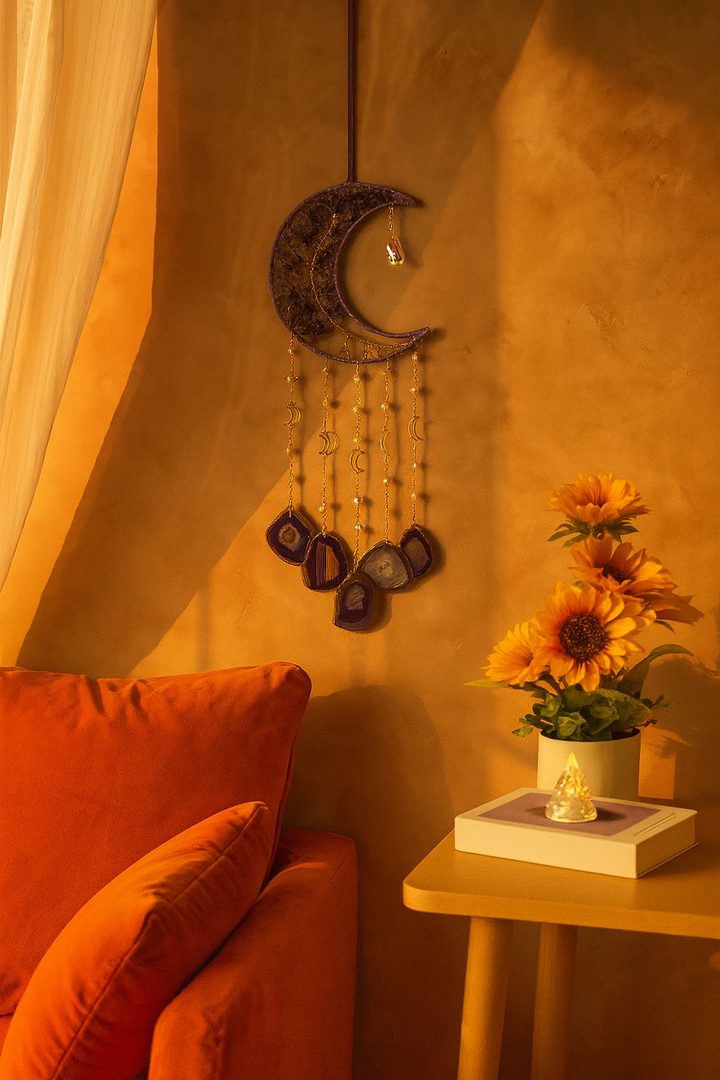 Suspension Lunaire en Améthyste