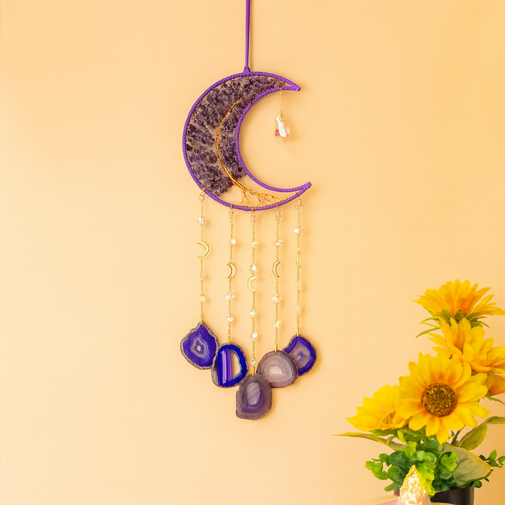 Suspension Lunaire en Améthyste