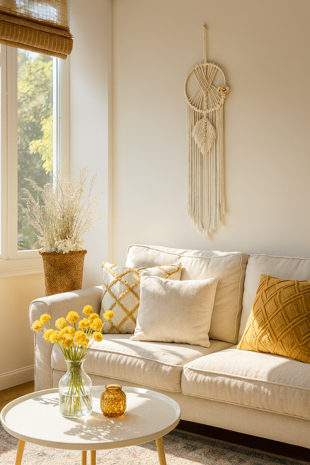 Attrape-Rêves Macramé “Feuille de Lune”