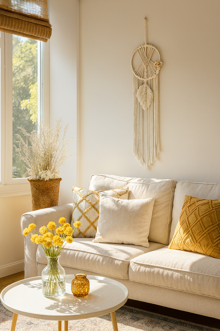 Attrape-Rêves Macramé “Feuille de Lune”