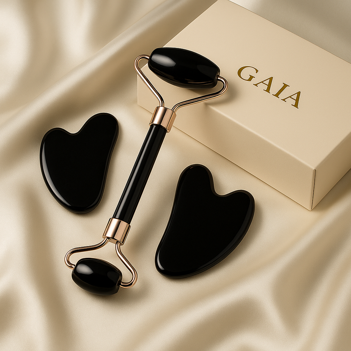 Set de Massage en Obsidienne Noire