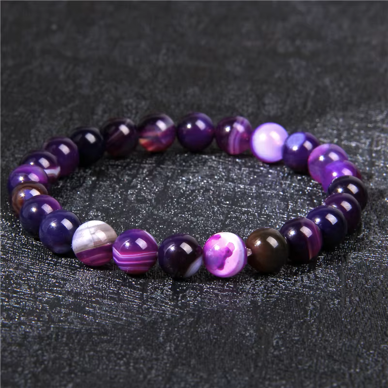 Bracelet "Intuition et Connexion Spirituelle" en Agate Violette