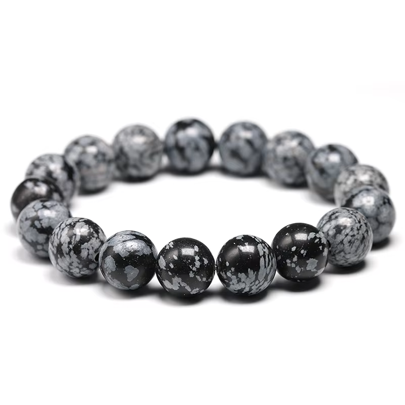 Bracelet "Lucidité et Prise de décision" en Obsidienne Neige