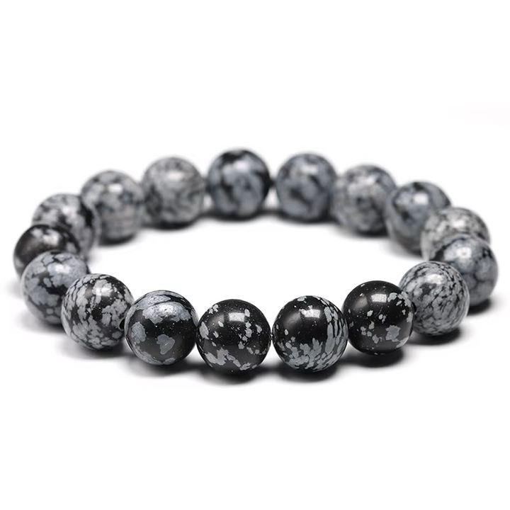 Bracelet "Lucidité et Prise de décision" en Obsidienne Neige