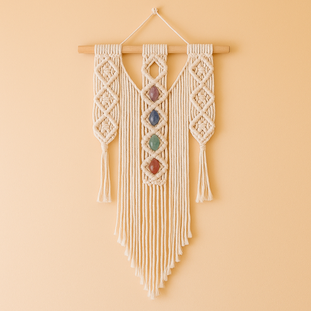 Suspension Murale Chakras en Macramé