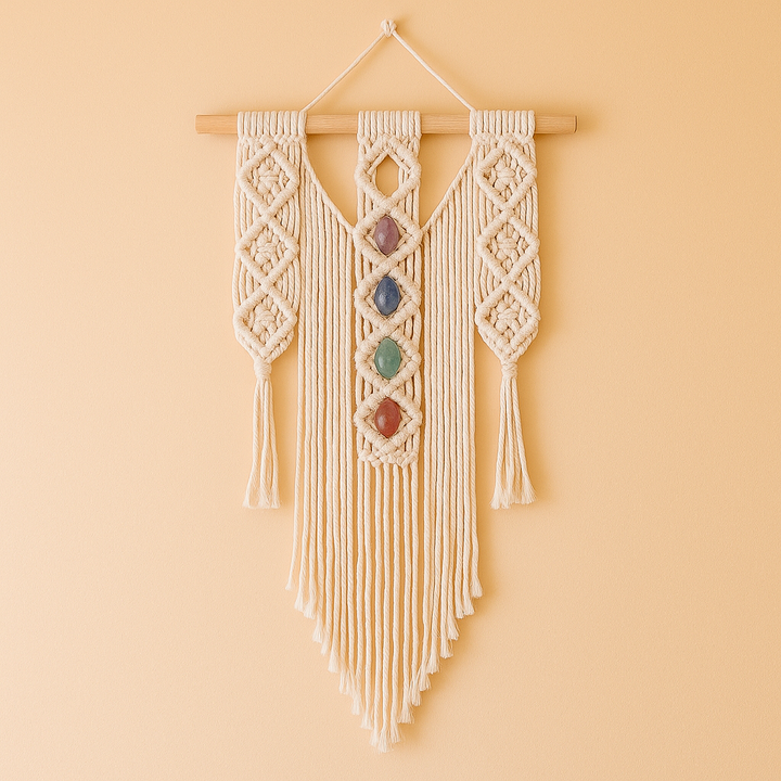 Suspension Murale Chakras en Macramé