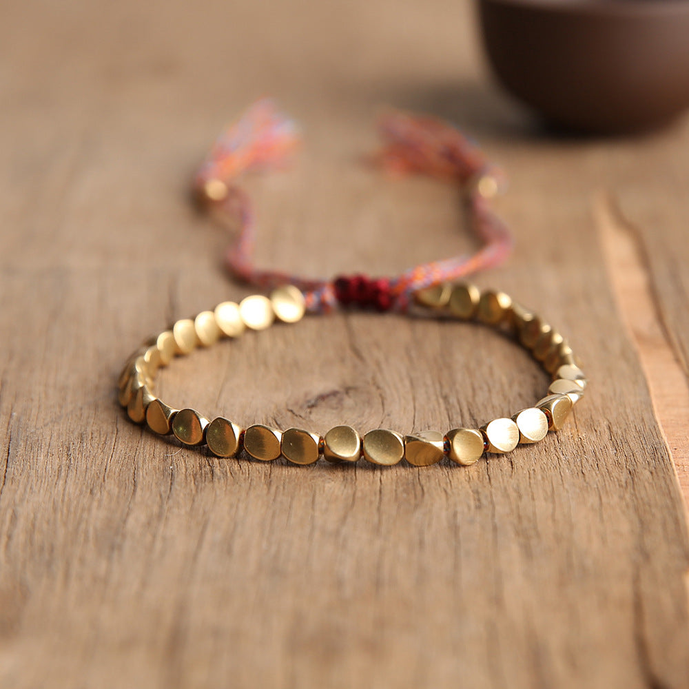 Bracelet Tibétain en Perles de Cuivre