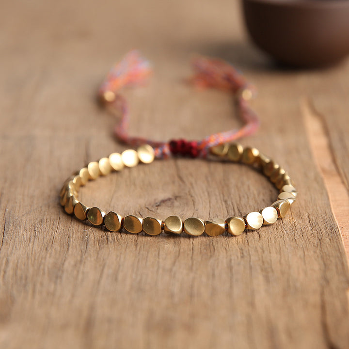 Bracelet Tibétain en Perles de Cuivre