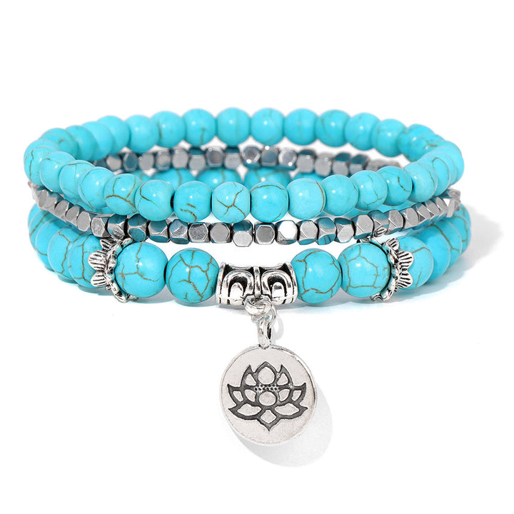 Bracelet Design et Créatif Inspiration Yoga en Howlite