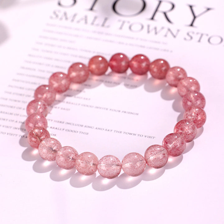 Bracelet "Guérison du Cœur" en Quartz Fraise