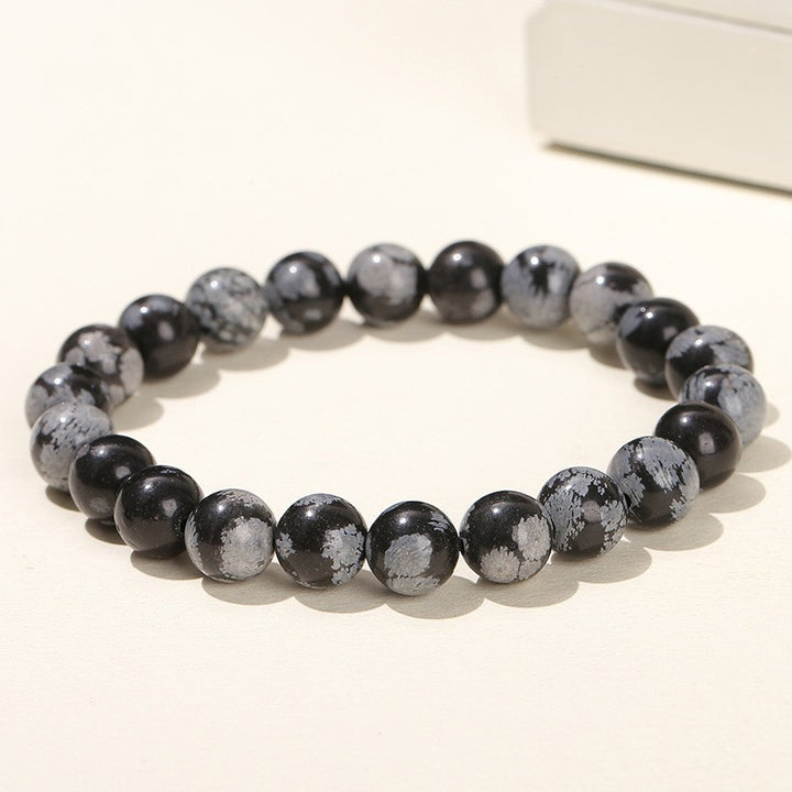 Bracelet "Lucidité et Prise de décision" en Obsidienne Neige