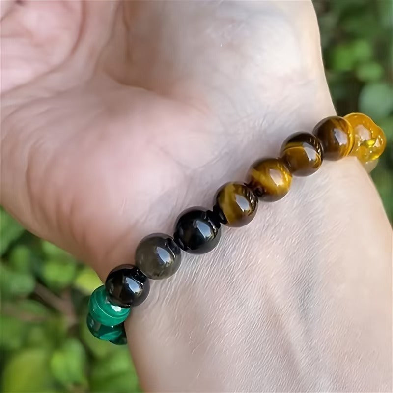 Bracelet Richesse en Aventurine, Citrine, Malachite et Oeil du tigre