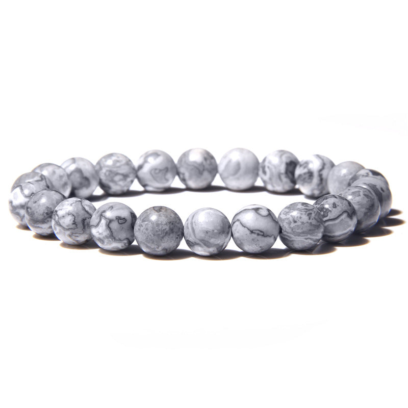 Bracelet "Stabilité des Émotions et Sérénité" en Jaspe Paysage