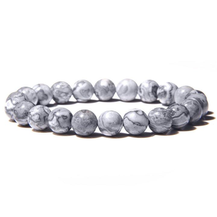 Bracelet "Stabilité des Émotions et Sérénité" en Jaspe Paysage