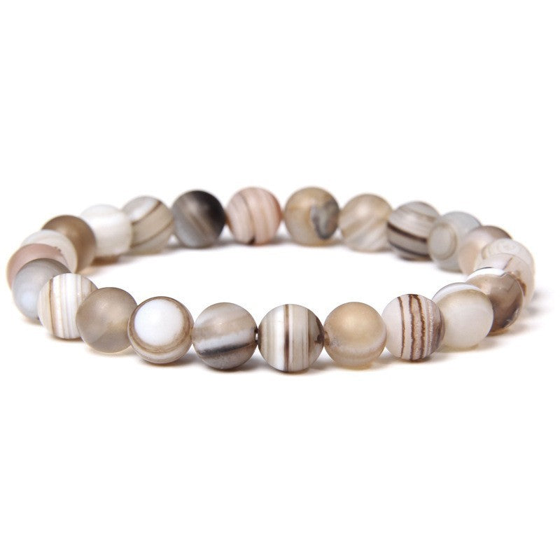 Bracelet "Trouver la paix et la sérénité" en Agate Givrée