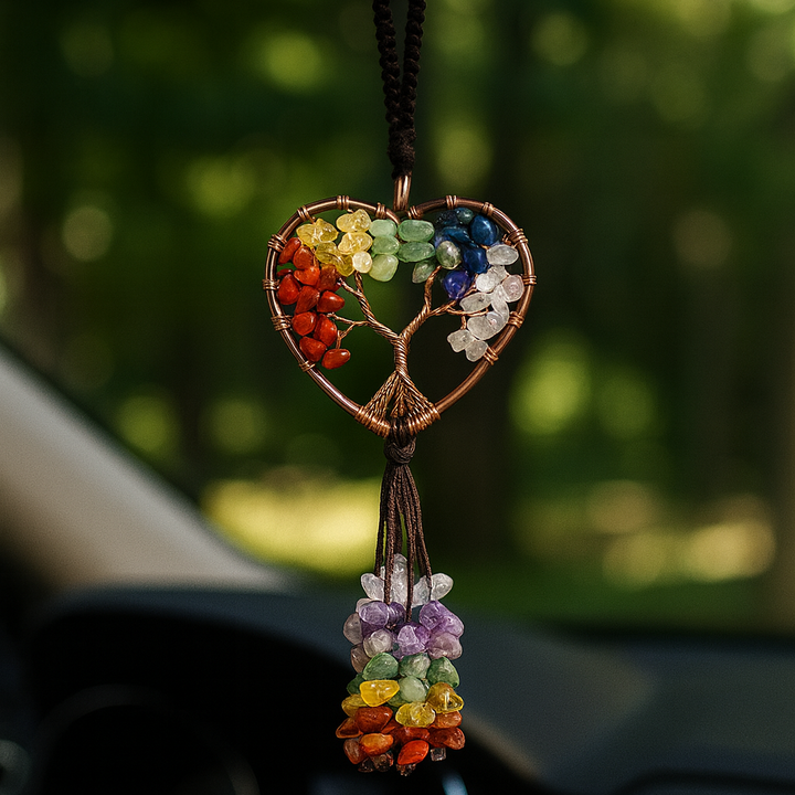 Pendentif Voiture - Arbre de Vie Cœur Énergétique