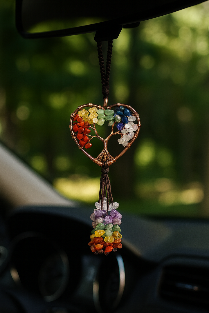 Pendentif Voiture - Arbre de Vie Cœur Énergétique