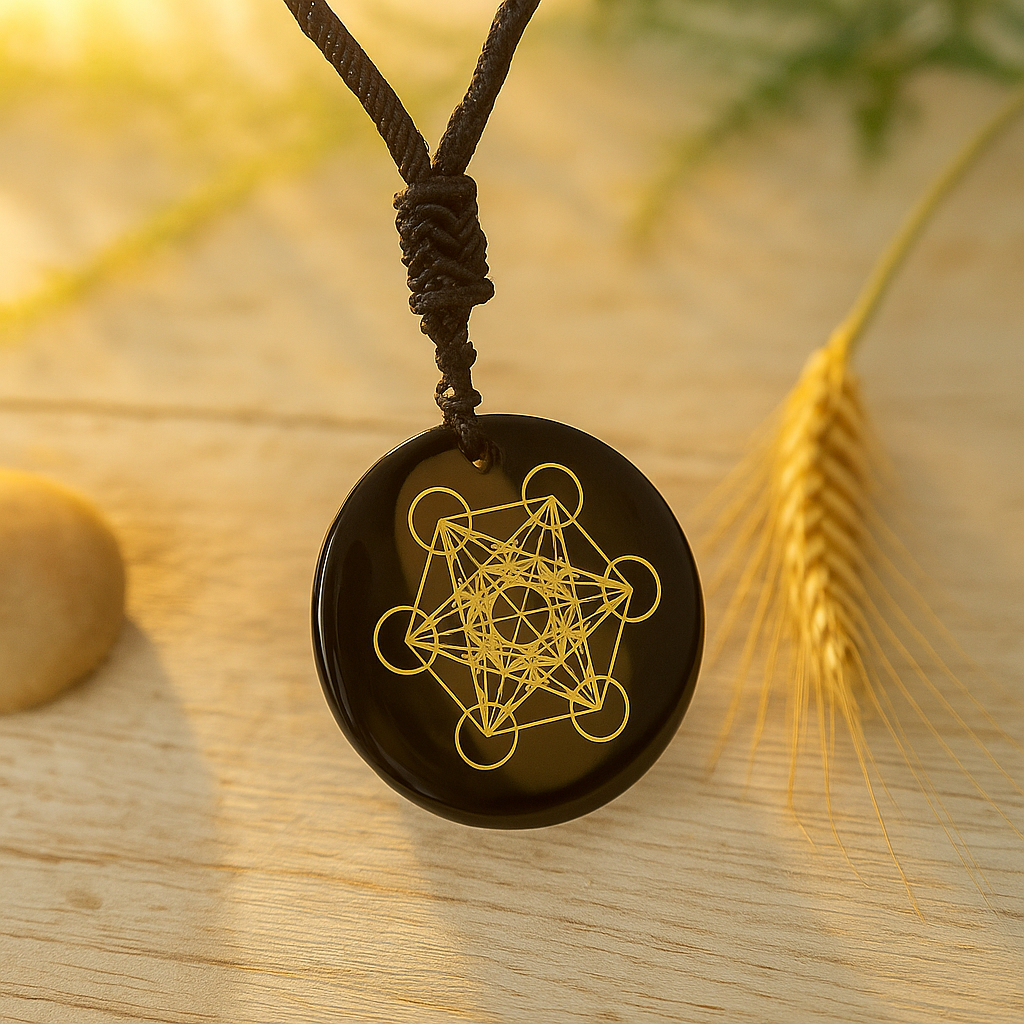 Pendentif “Cube de Métatron” en Cristal Naturel