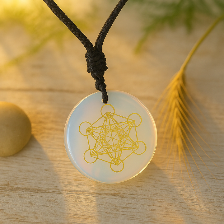 Pendentif “Cube de Métatron” en Cristal Naturel