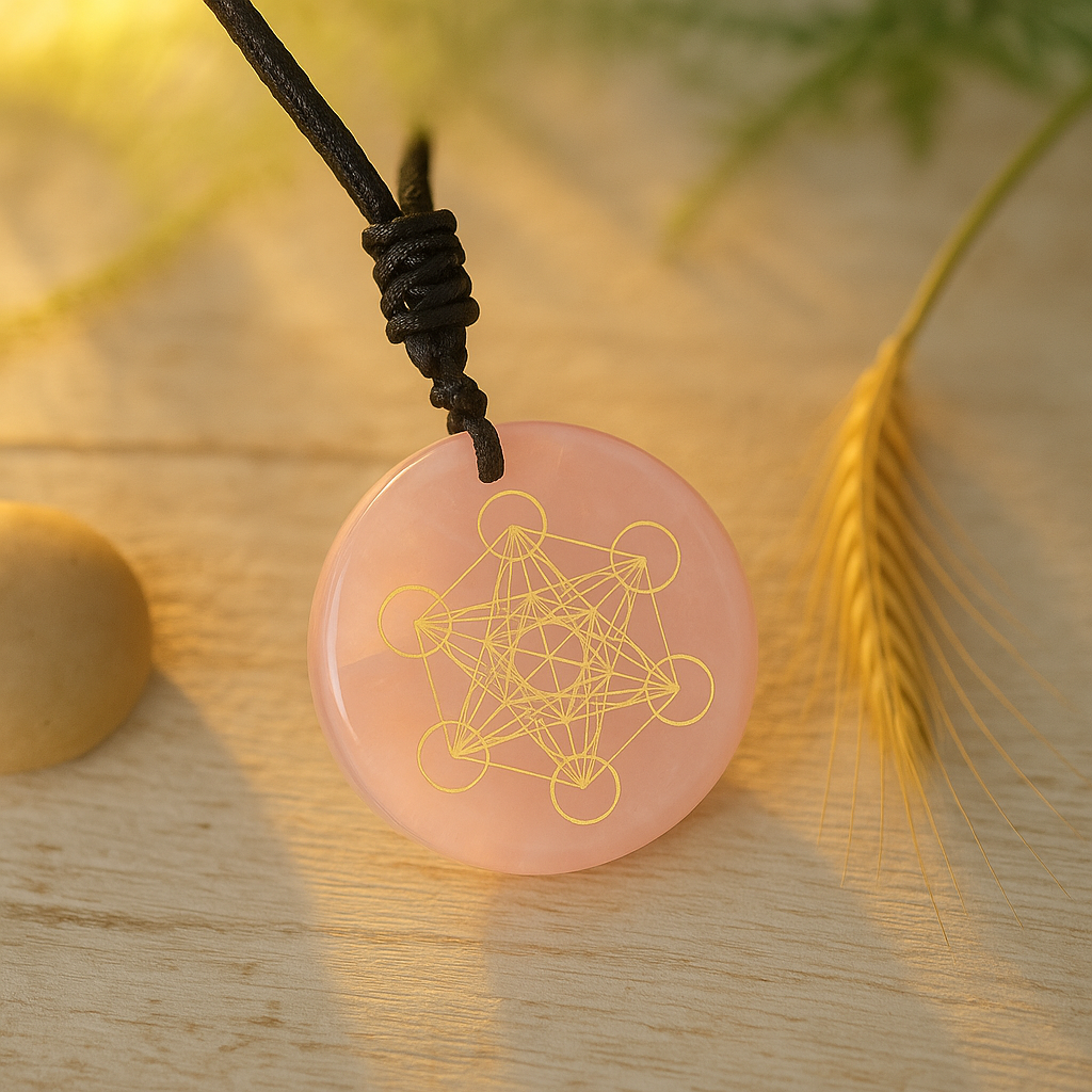 Pendentif “Cube de Métatron” en Cristal Naturel