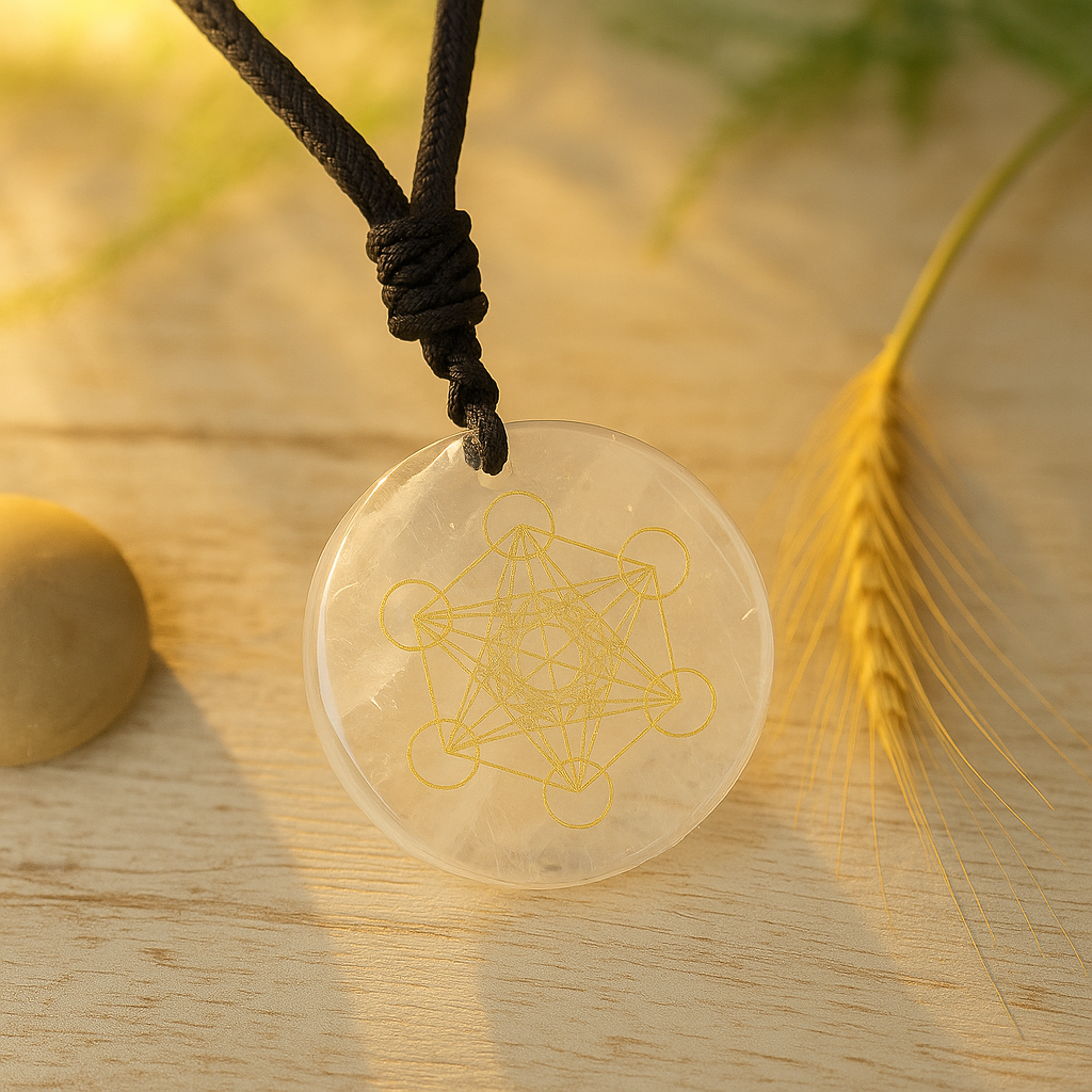 Pendentif “Cube de Métatron” en Cristal Naturel