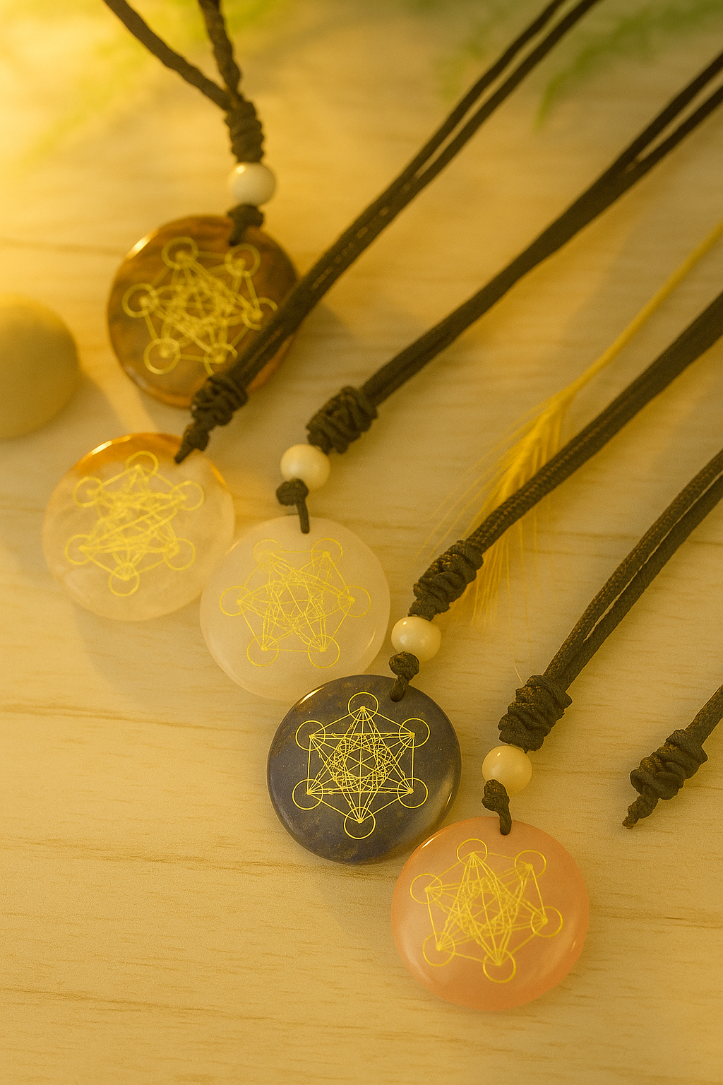 Pendentif “Cube de Métatron” en Cristal Naturel