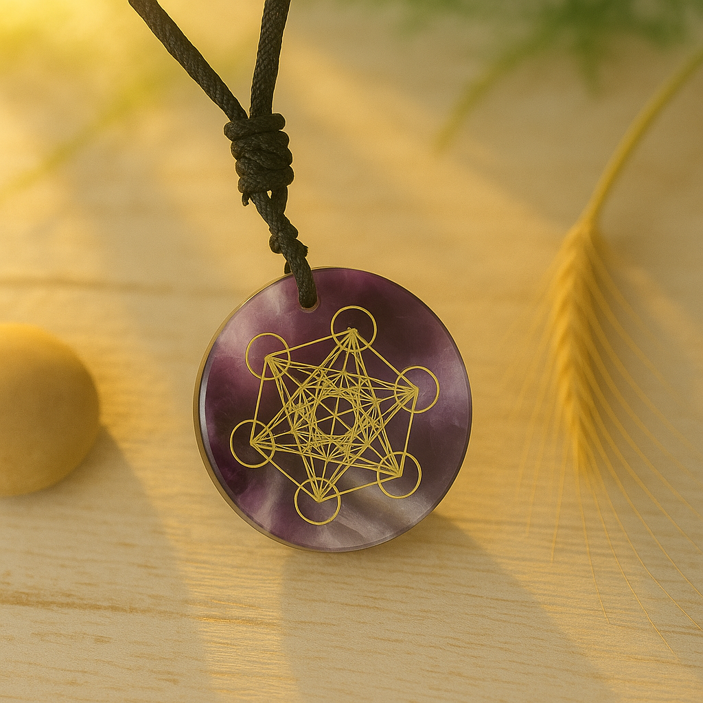 Pendentif “Cube de Métatron” en Cristal Naturel