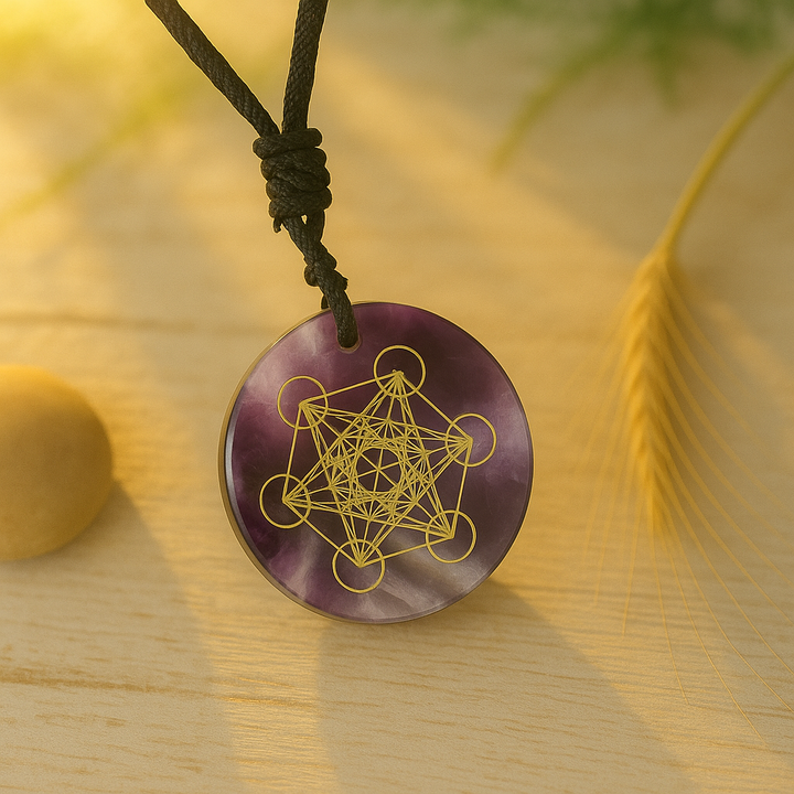 Pendentif “Cube de Métatron” en Cristal Naturel