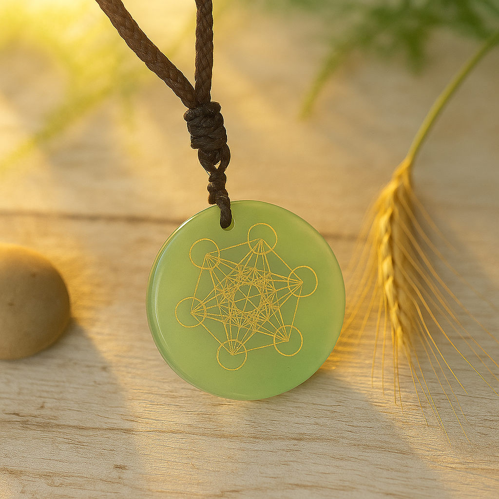 Pendentif “Cube de Métatron” en Cristal Naturel