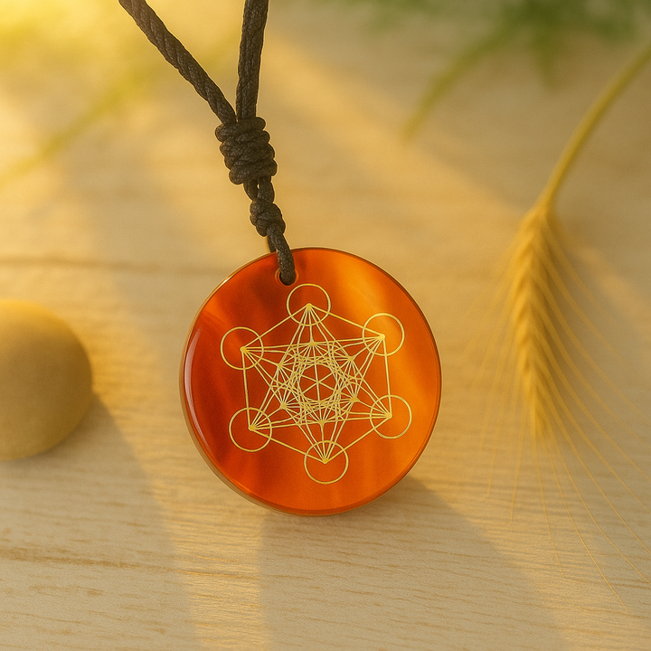 Pendentif “Cube de Métatron” en Cristal Naturel