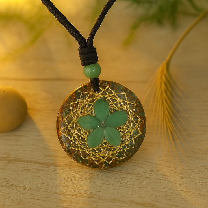 Pendentif Fleur Énergétique à Cinq Feuilles