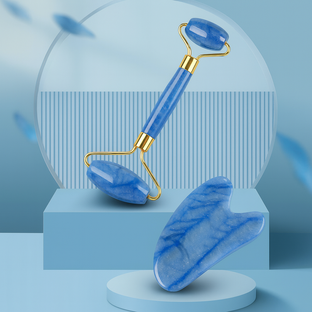 Set de Massage en Aventurine Bleue