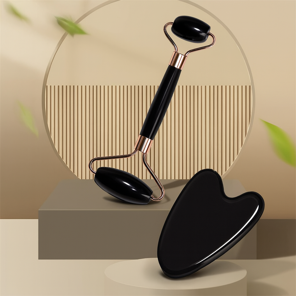 Set de Massage en Obsidienne Noire