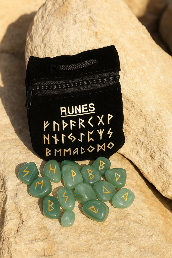 Pierres Runiques en Cristaux Naturels
