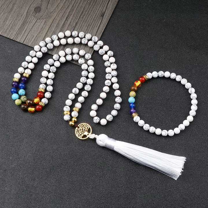 Coffret Mala et Bracelet "7 Chakras & Black Pine"