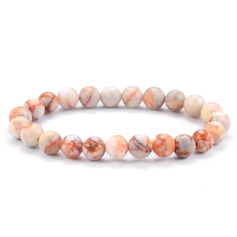 Bracelet "Créativité et Ancrage" en Jaspe Picasso Orangé